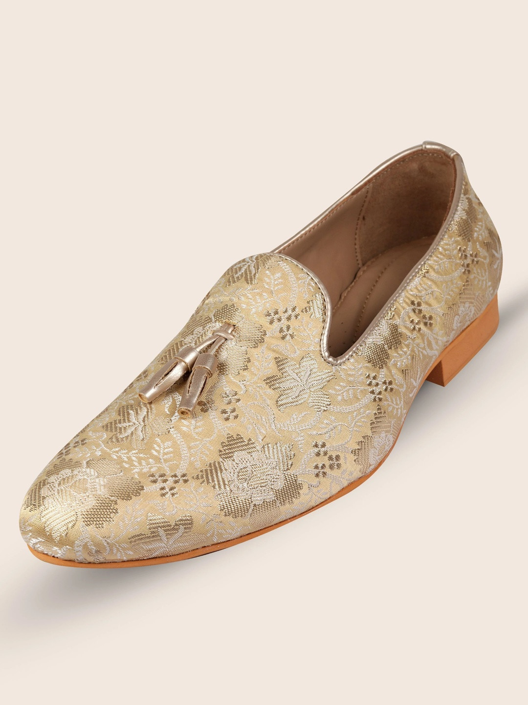 TANNY SHOES Men Printed Round Toe Slip-On Mojaris