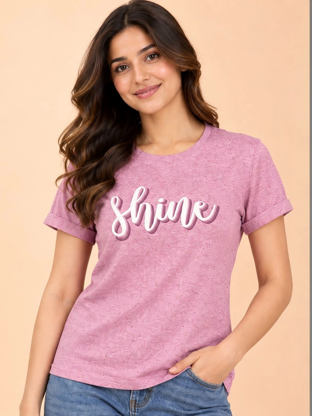 Dollar Missy Women Cotton Super Soft Round Neck Short Sleeves T Shirt