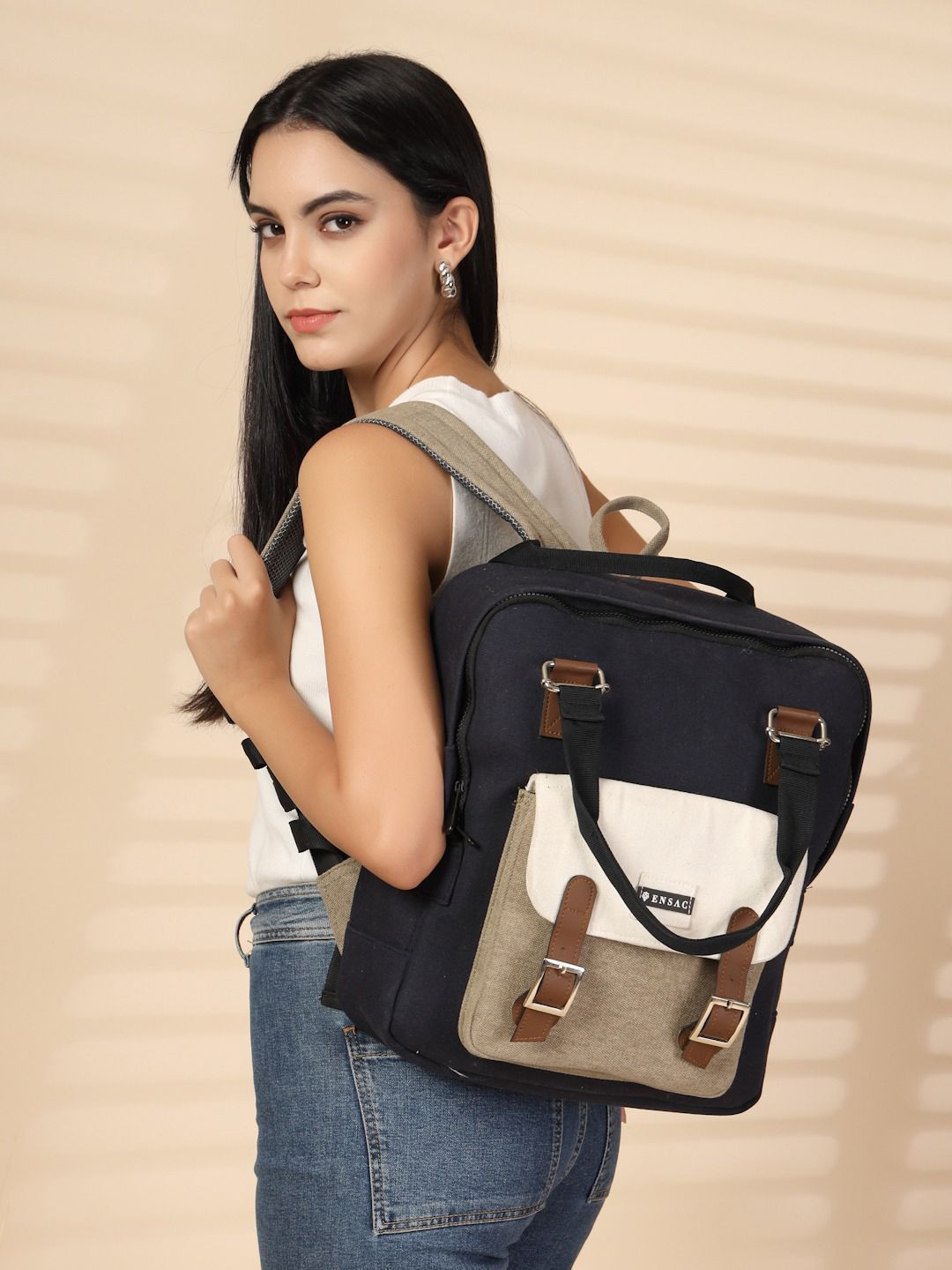 ENSAC Unisex Colourblocked Backpack