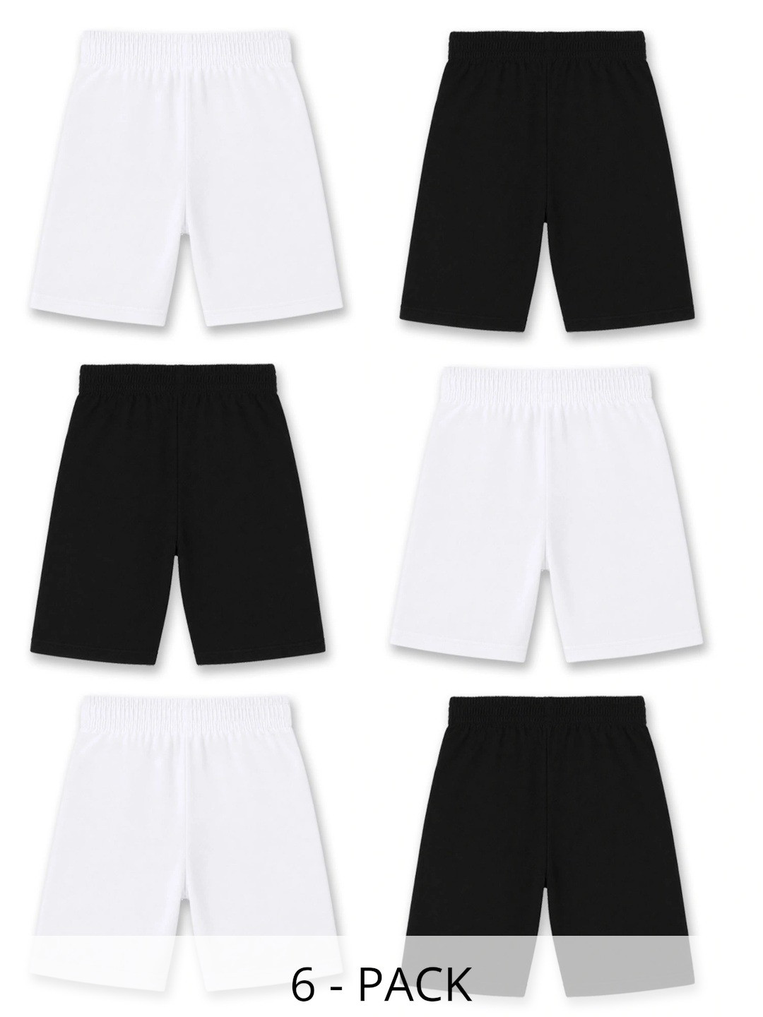 DYCA Girls Pack of 6 Solid Cotton Shorts