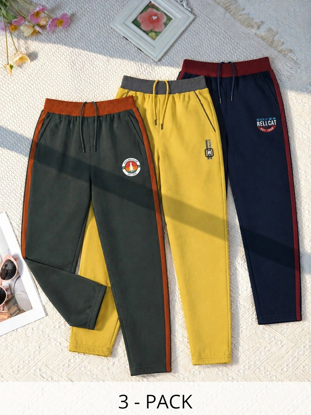 HELLCAT Boys Pack Of 3 Solid Track Pants