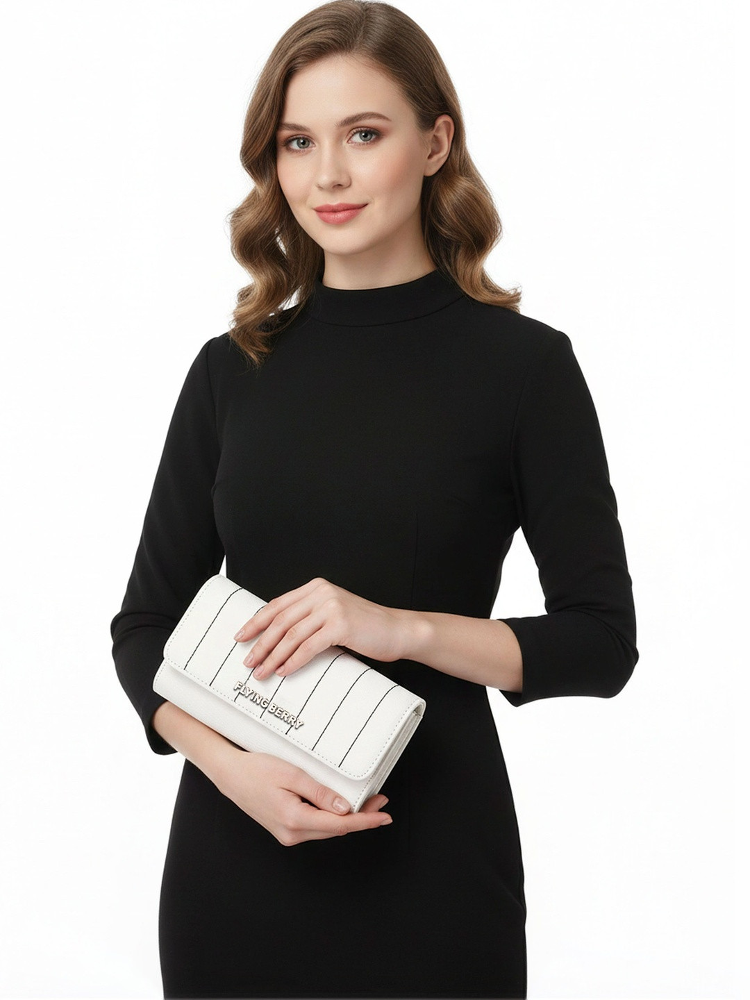 FLYING BERRY White Solid Clutch