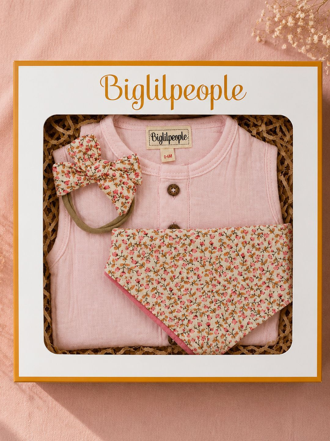 Biglilpeople Infant Girls Printed Pure Cotton Baby Apparel Gift Set