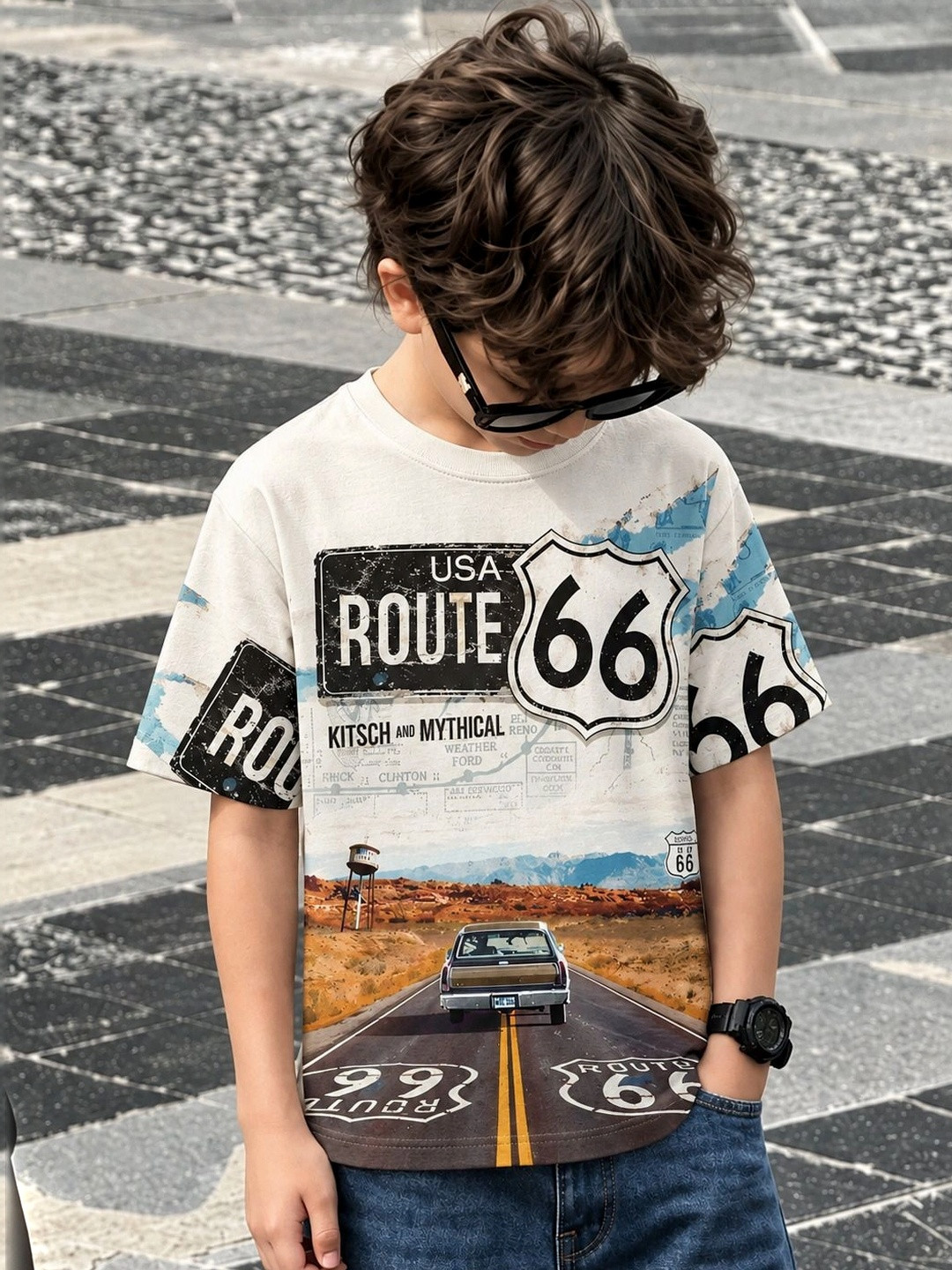 HELLCAT Boys Graphic Printed Round Neck T-shirt