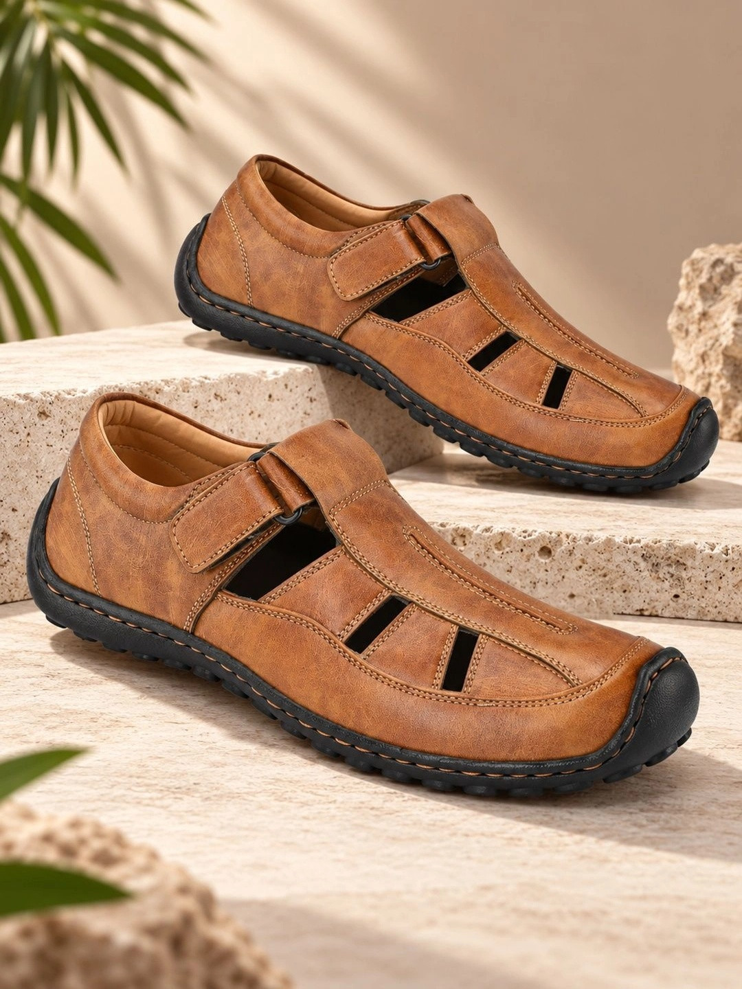 The Roadster Lifestyle Co Men Velcro Fisherman Sandals
