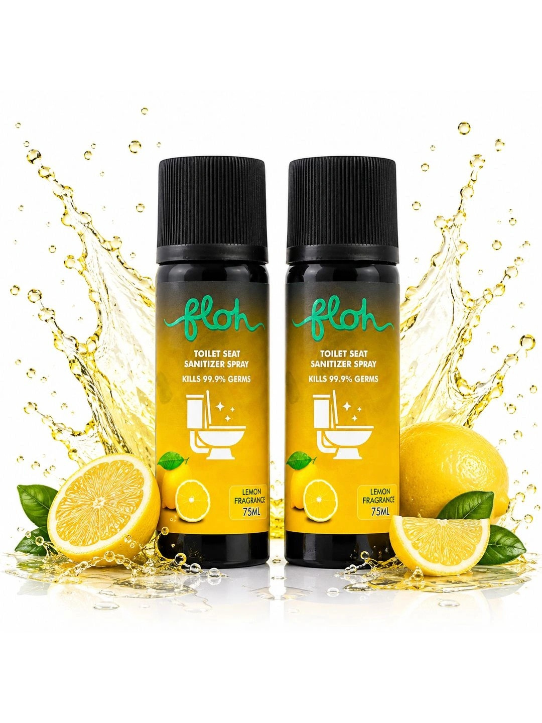 FLOH Set Of 2 Toilet Seat Sanitizer Spray 75 ml Each