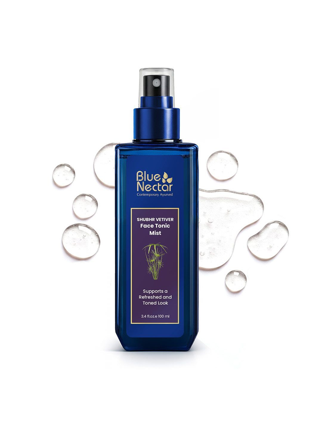 Blue Nectar Shubhr Steam Distilled Vetiver Toner & Cooling Firming Face Tonic Mist - 100ml