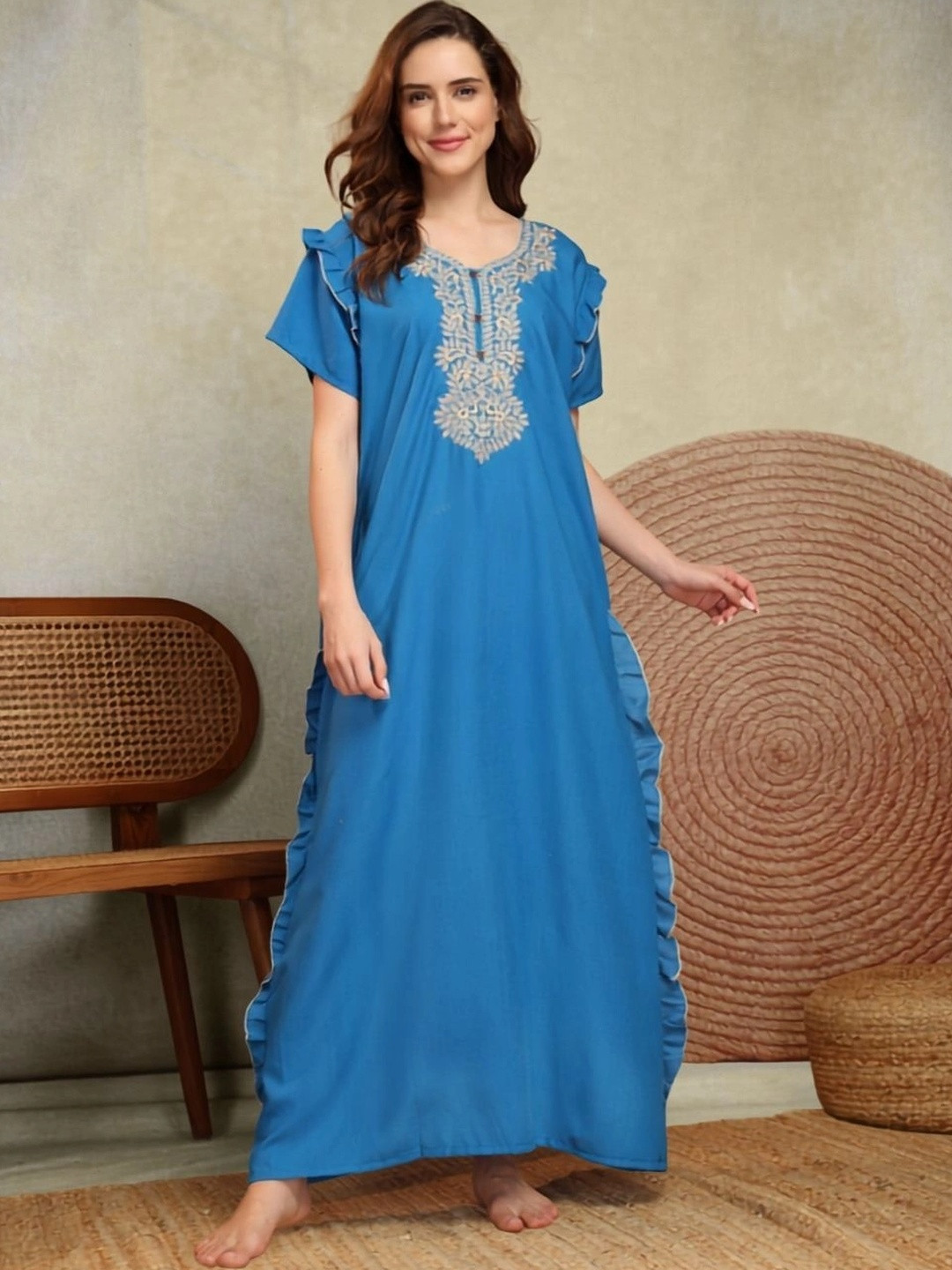 ETC Embroidered Maxi Nightdress