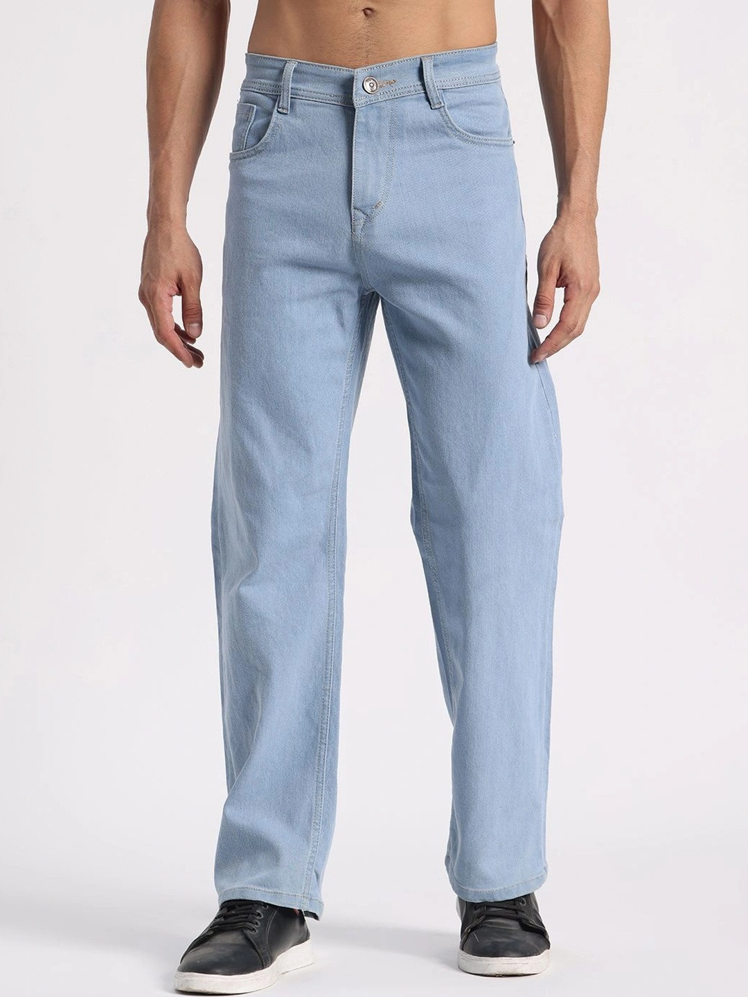 SYNZO Men Relaxed Fit Mid-Rise Light Fade Stretchable Jeans
