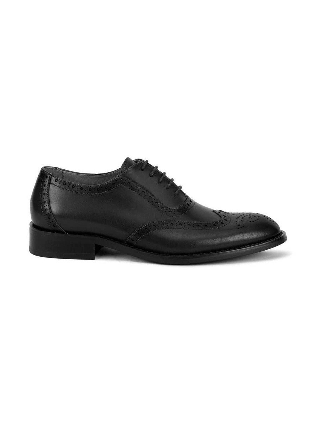 Woods Men Textured Leather Round Toe Lace-Ups Formal Brogues Shoes