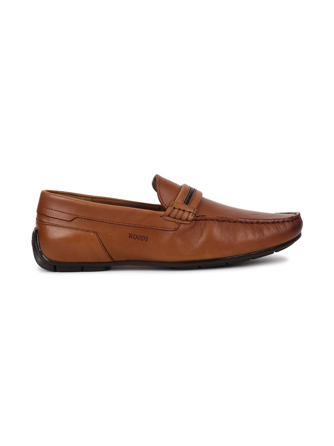 Woods Men Leather Round Toe Slip-On Formal Loafers Shoes