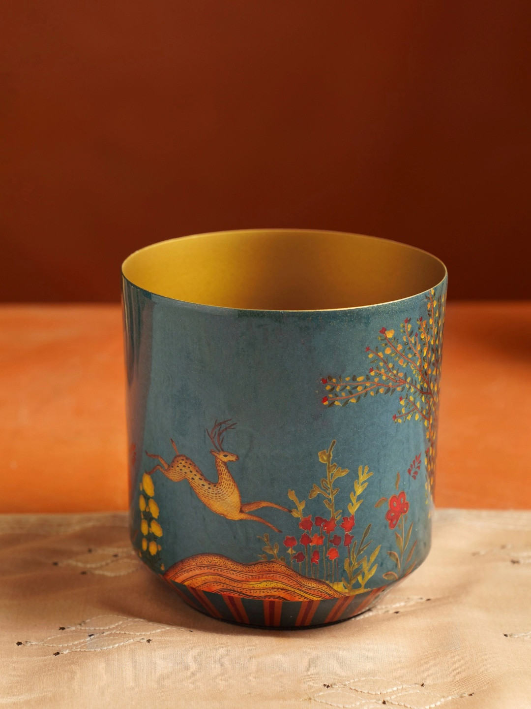 JAYPORE Printed Round Shaped Planters