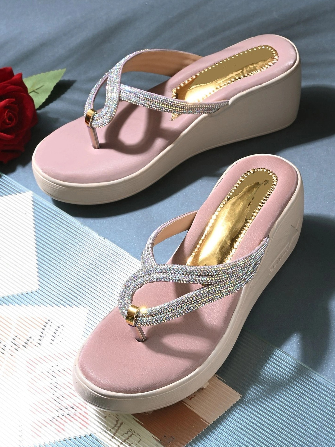 Anouk Embellished Ethnic Wedge Sandals