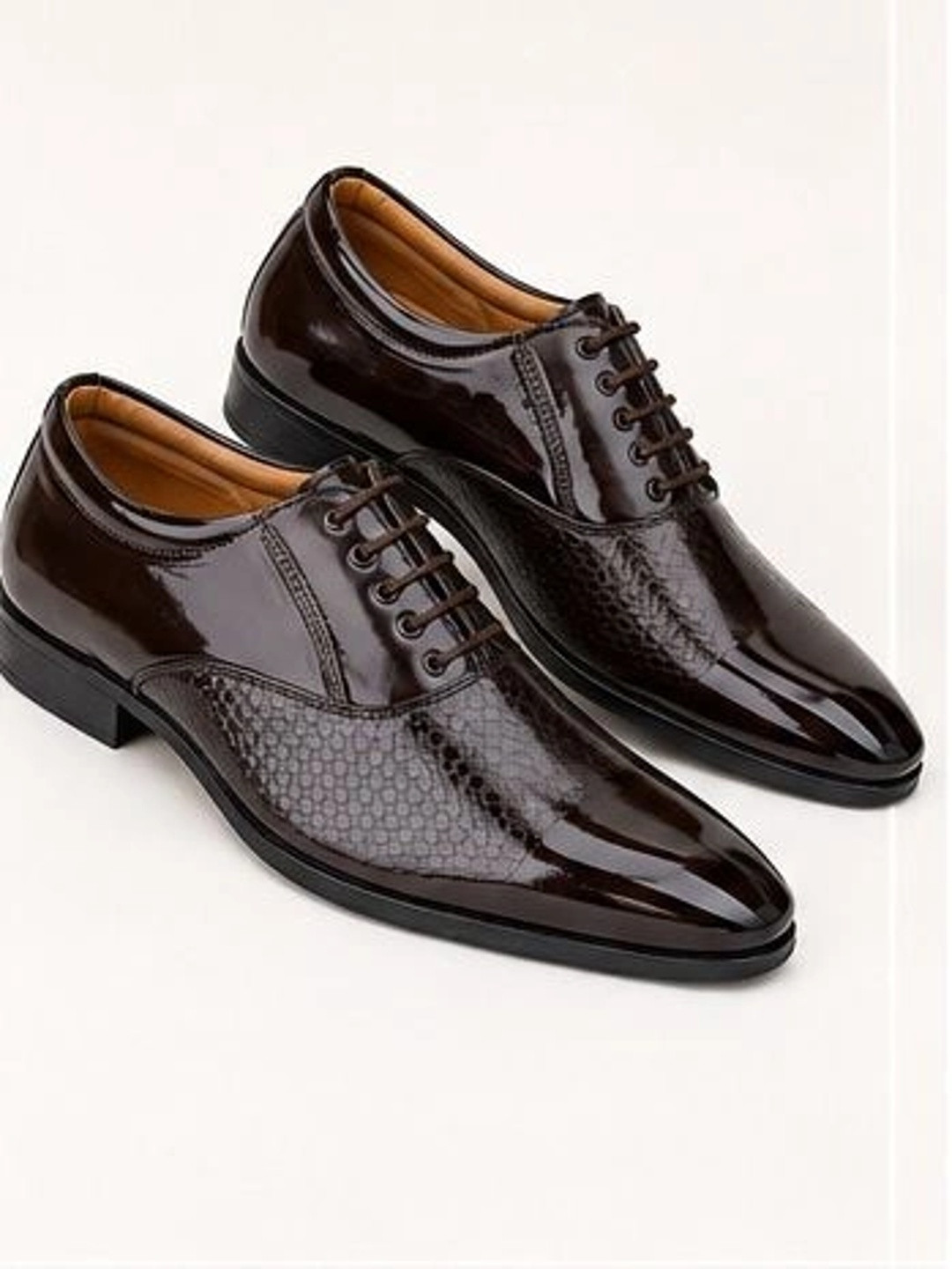 DESTA Men Textured Pointed Toe Lace-Ups Formal Oxfords Shoes