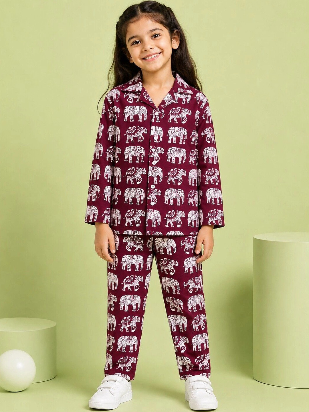 THE WEAVERS SHOP BY RAAVI Girls Printed Night suit