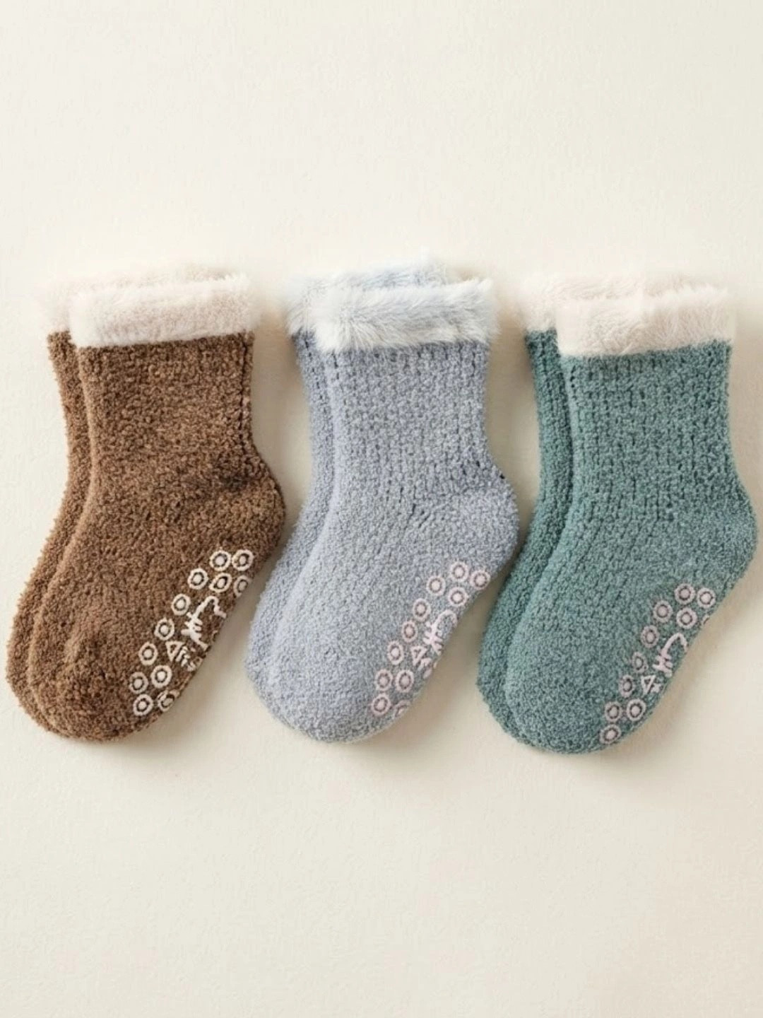 Cdeck Unisex Kids Pack of 3 Woolen Above Ankle Socks