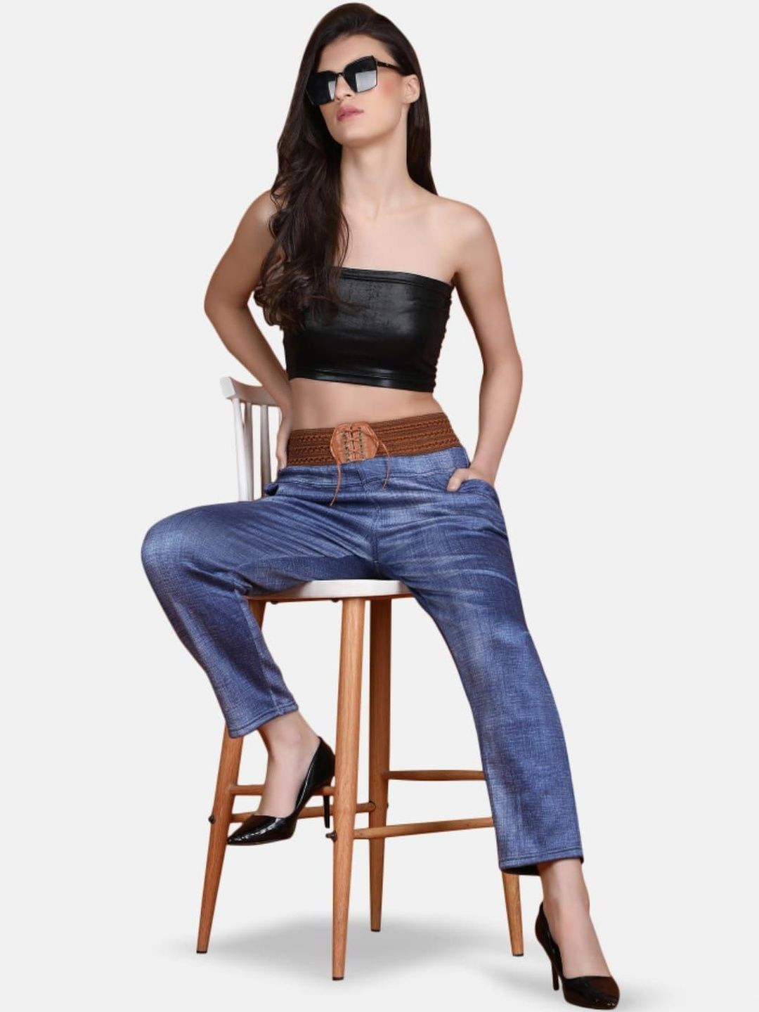 TRENDYFY Women Fleece Denim Jeggings