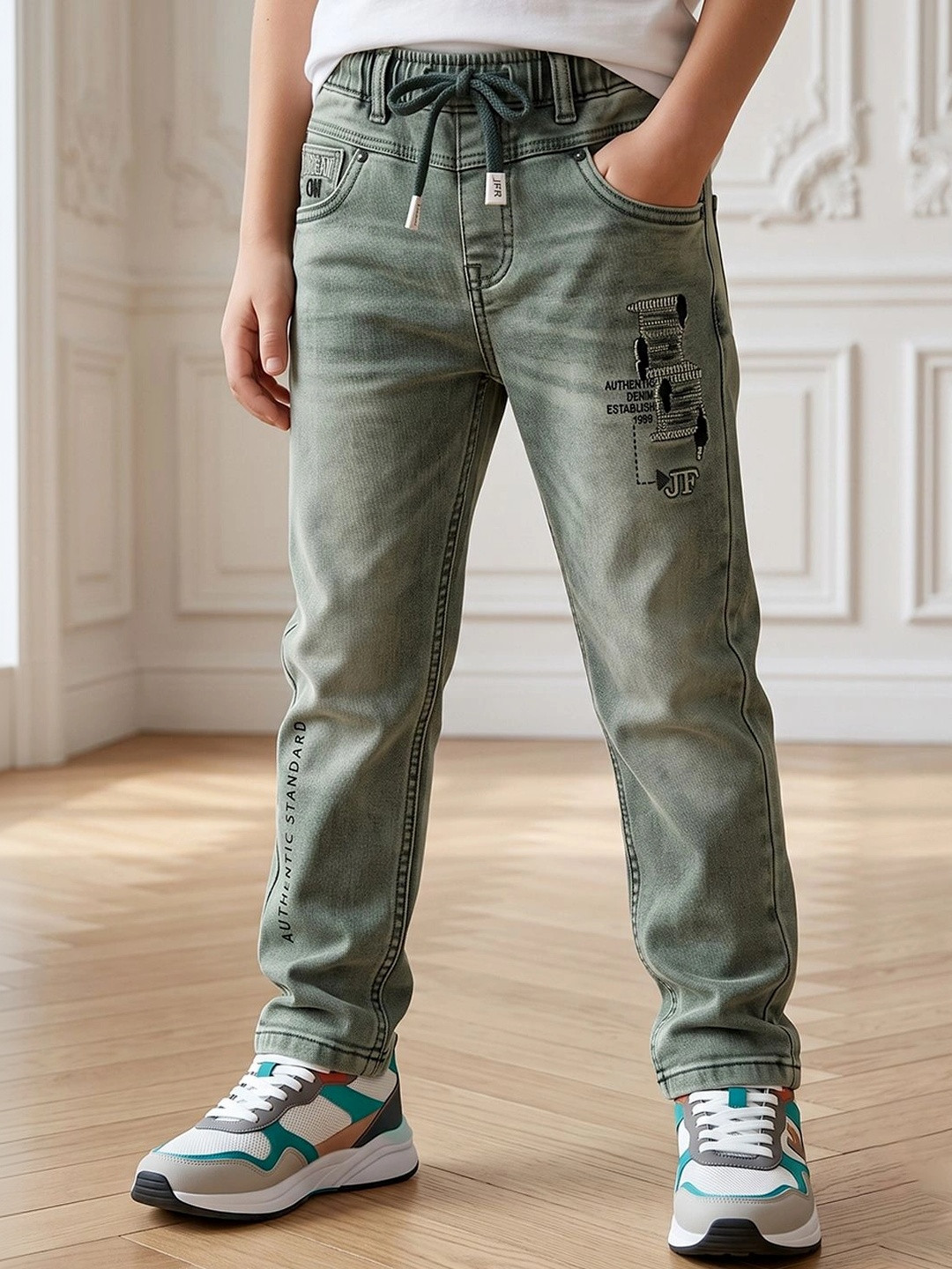 Killer Boys Straight Fit Mid-Rise Highly Distressed Printed Stretchable Jeans