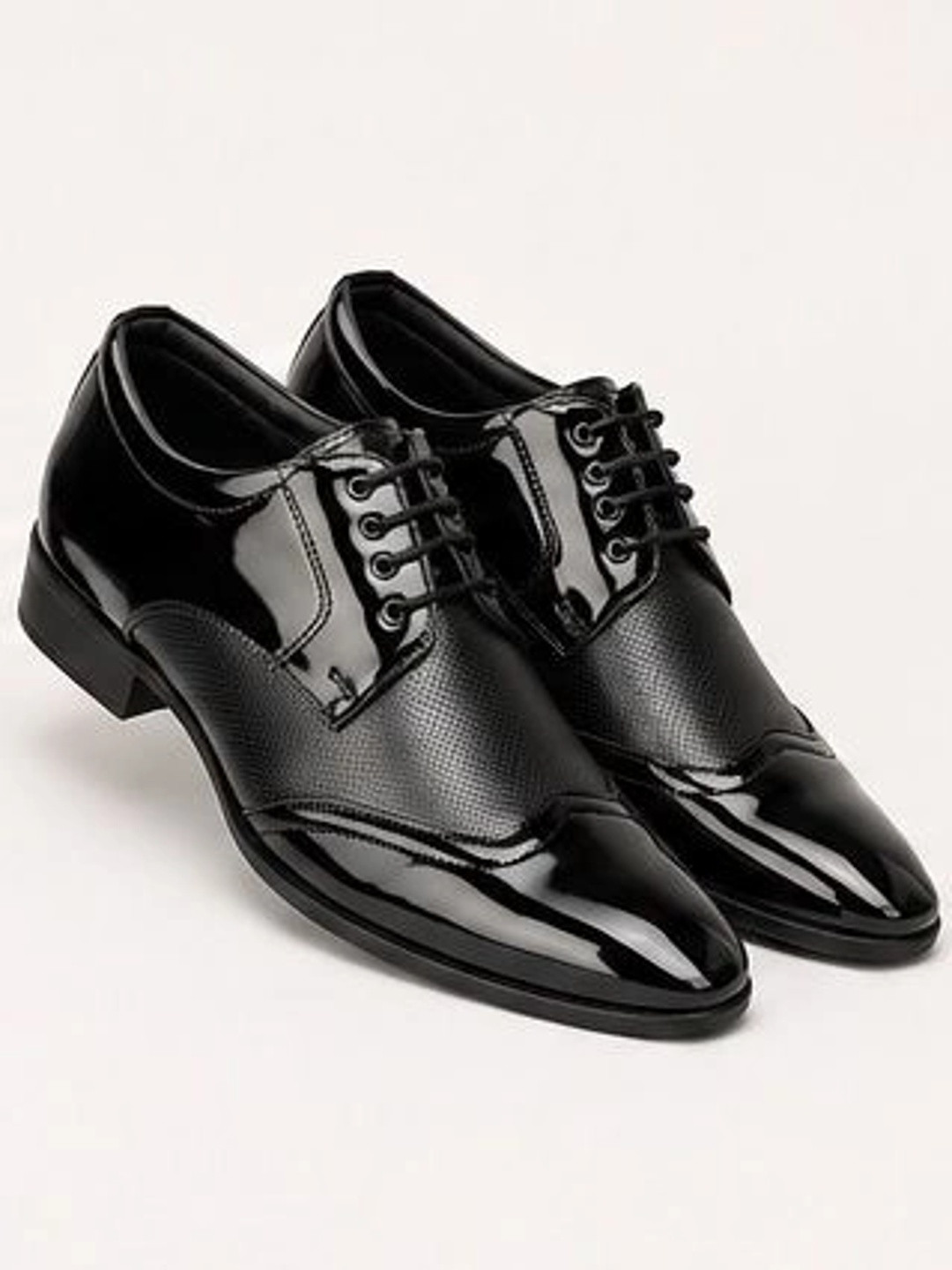 DESTA Men Textured Pointed Toe Lace-Ups Formal Derbys Shoes