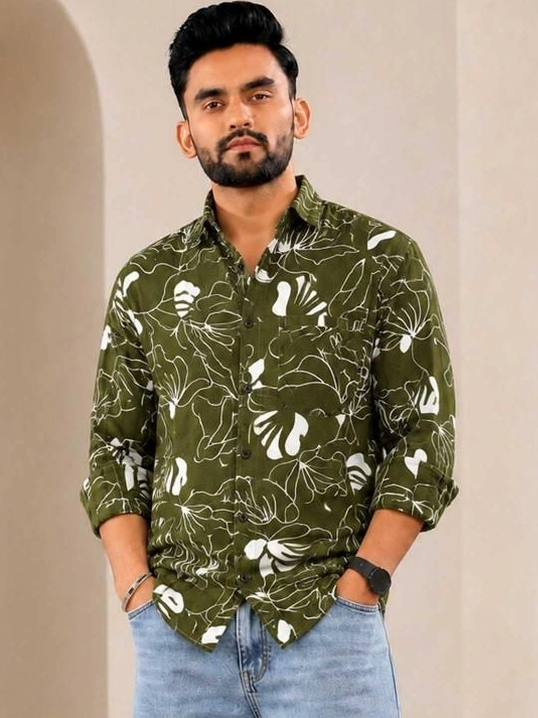 ADWYN PETER Men Classic Floral Printed Casual Shirt