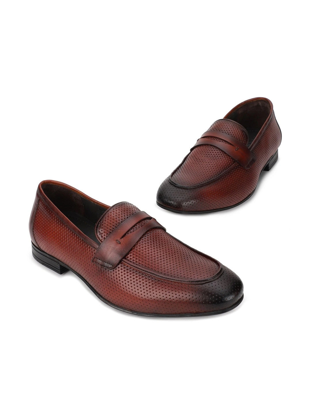 Woods Men Leather Round Toe Slip-On Formal Loafers Shoes