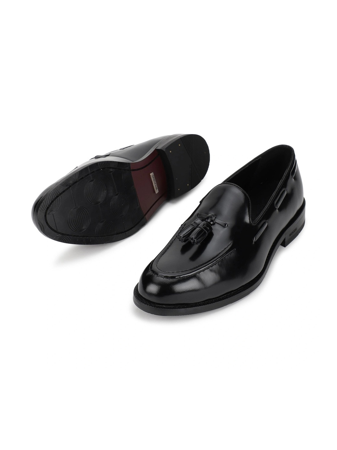 Woods Men Leather Round Toe Slip-On Formal Loafers Shoes