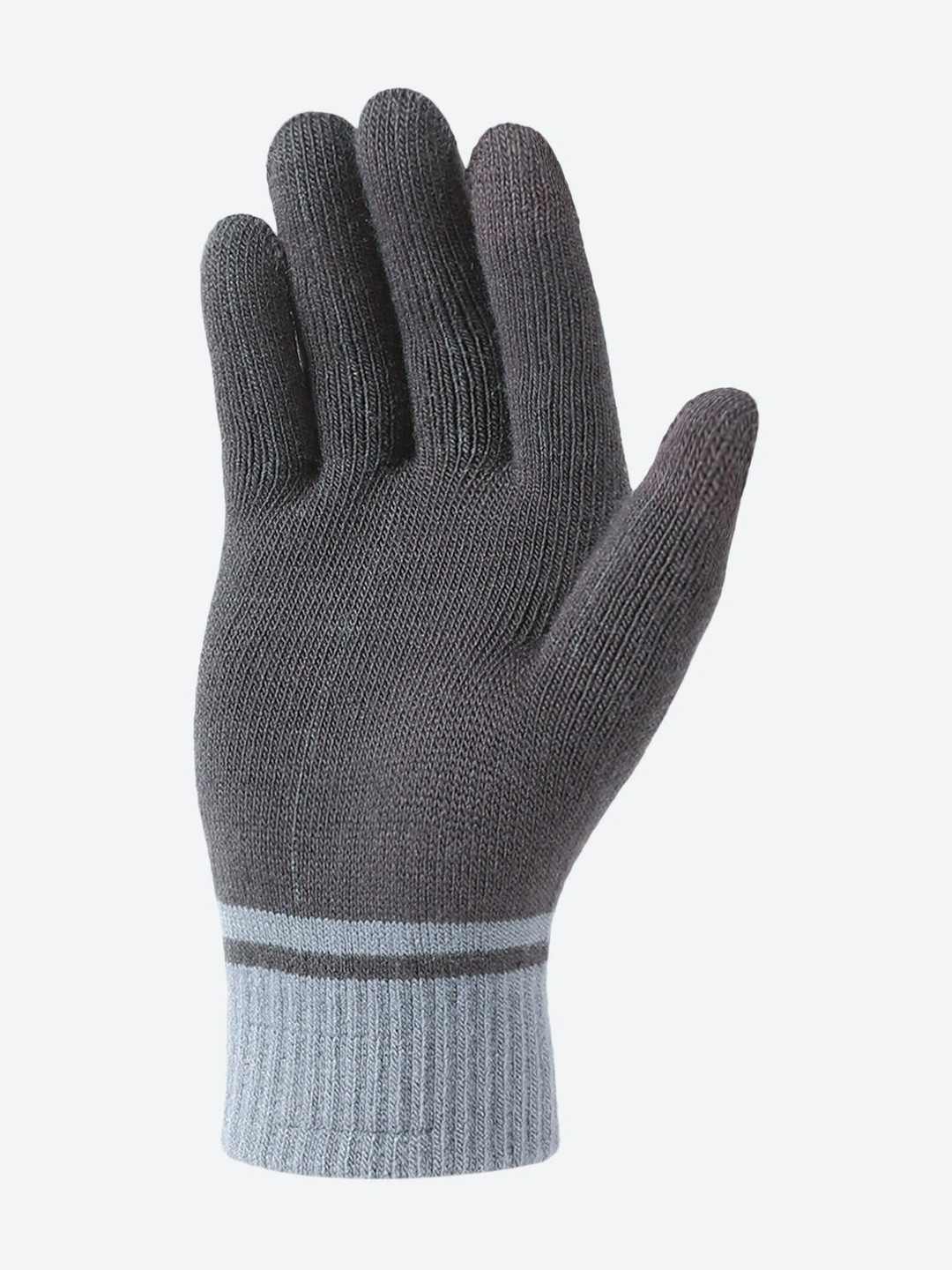 Decathlon Men Striped Acrylic Winter Gloves
