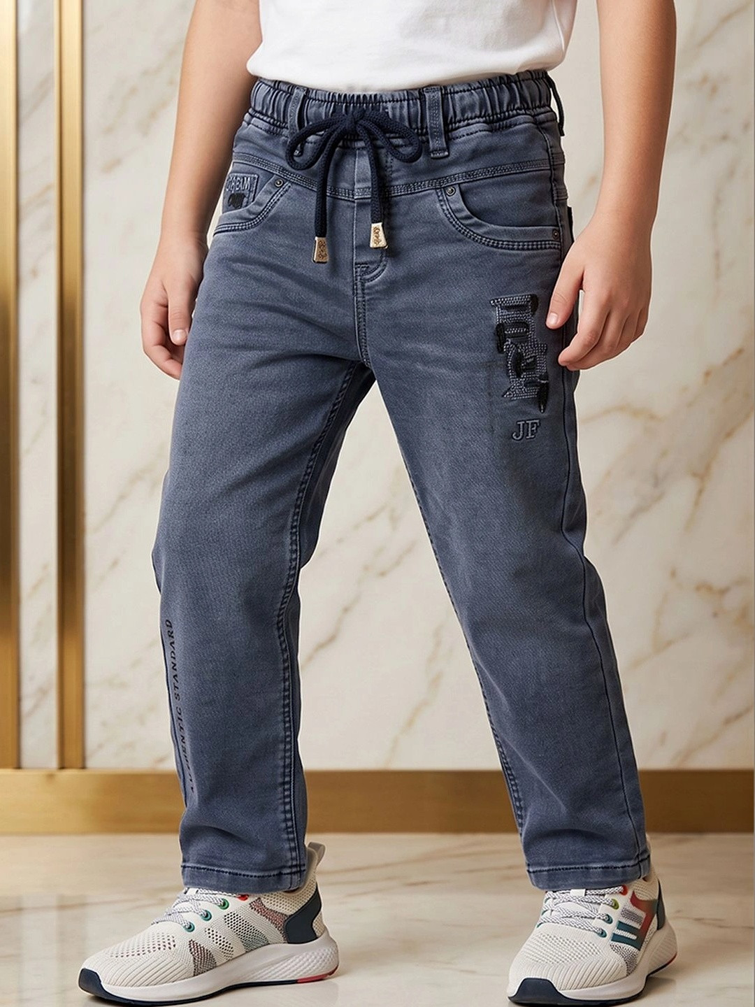 Killer Boys Straight Fit Mid-Rise Embroidered Stretchable Jeans