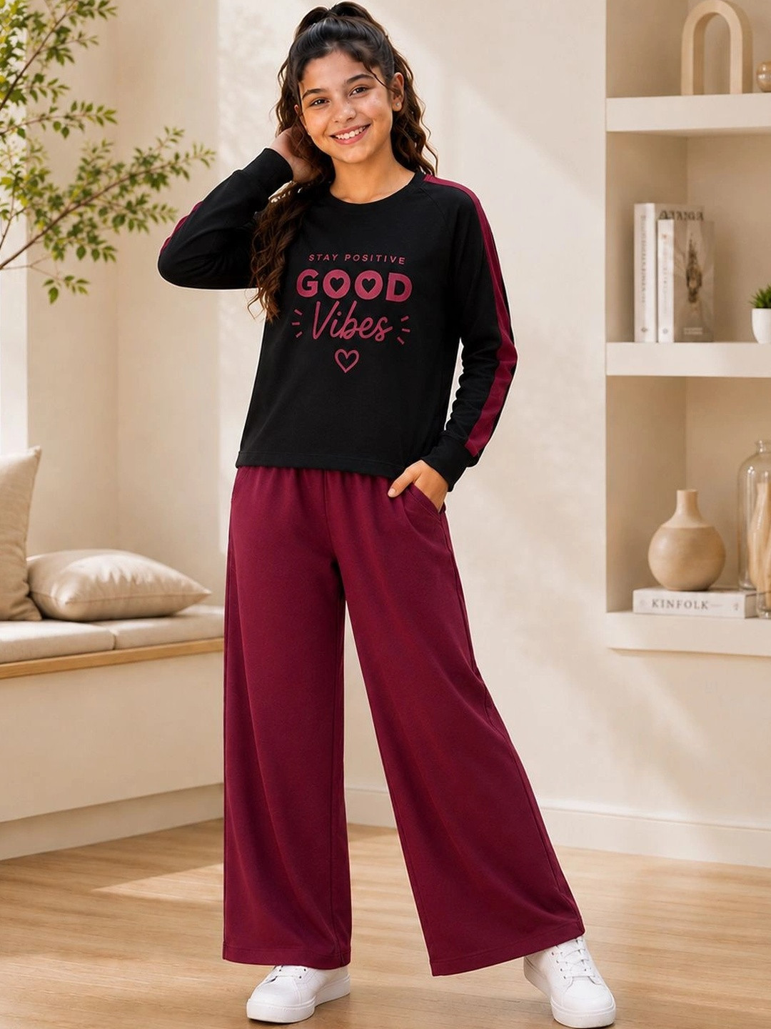 KEESOR Girls Printed T-shirt with Palazzos