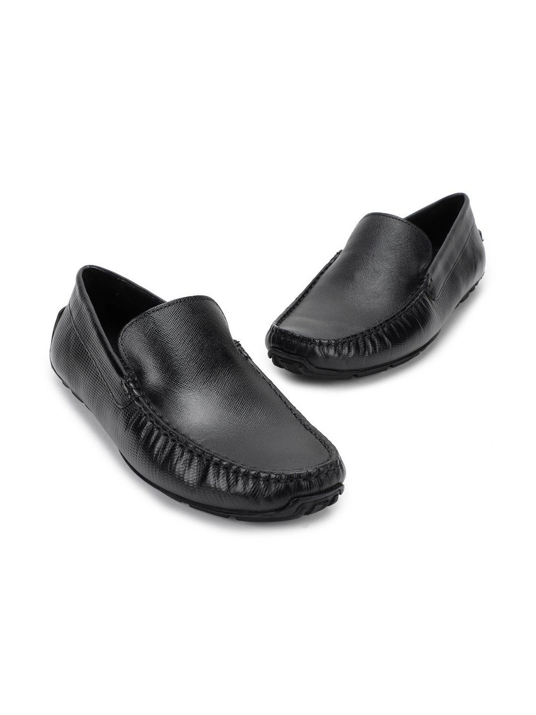 Woods Men Leather Round Toe Slip-On Formal Loafers Shoes