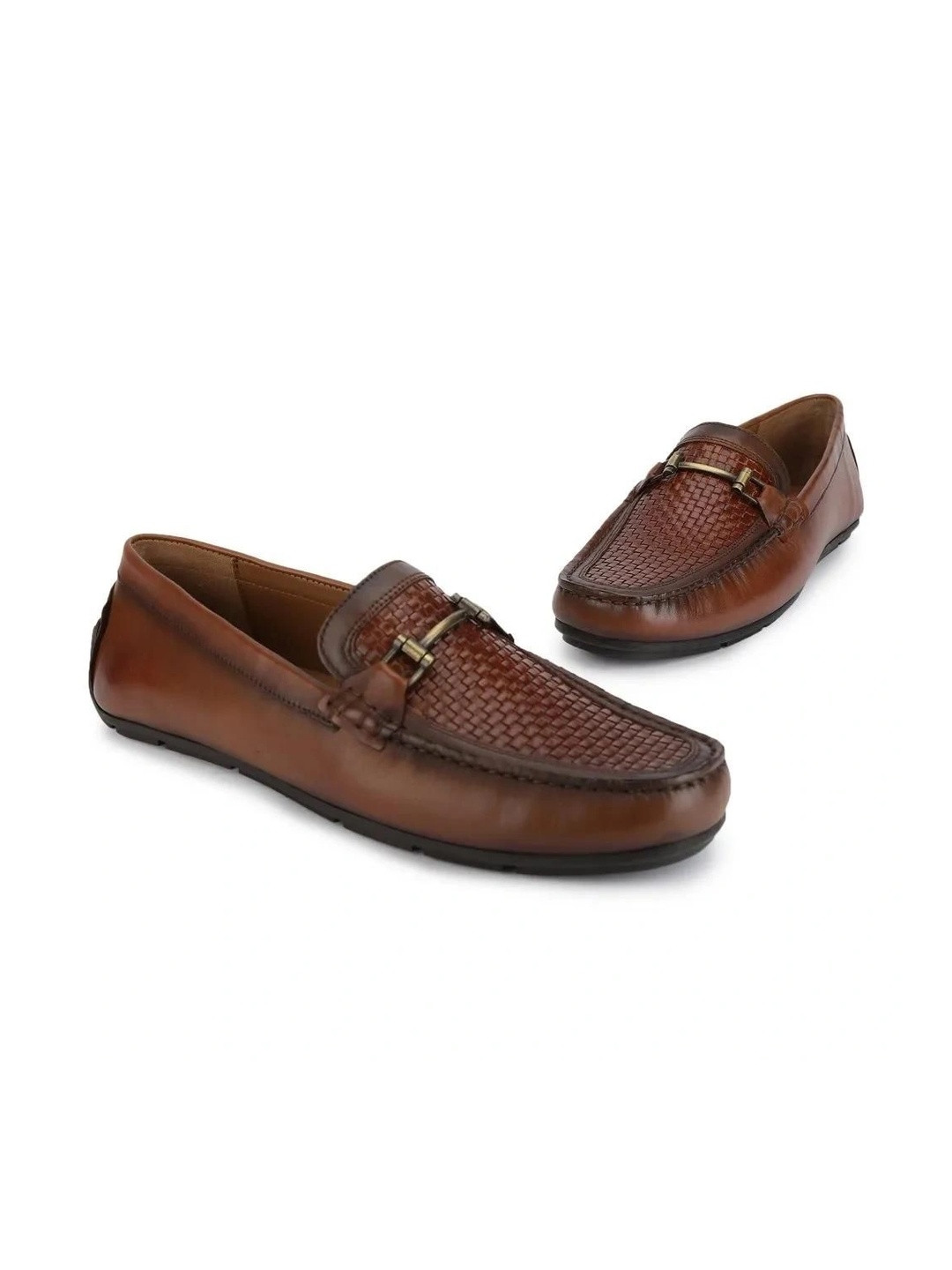 Woods Men Leather Round Toe Slip-On Formal Loafers Shoes
