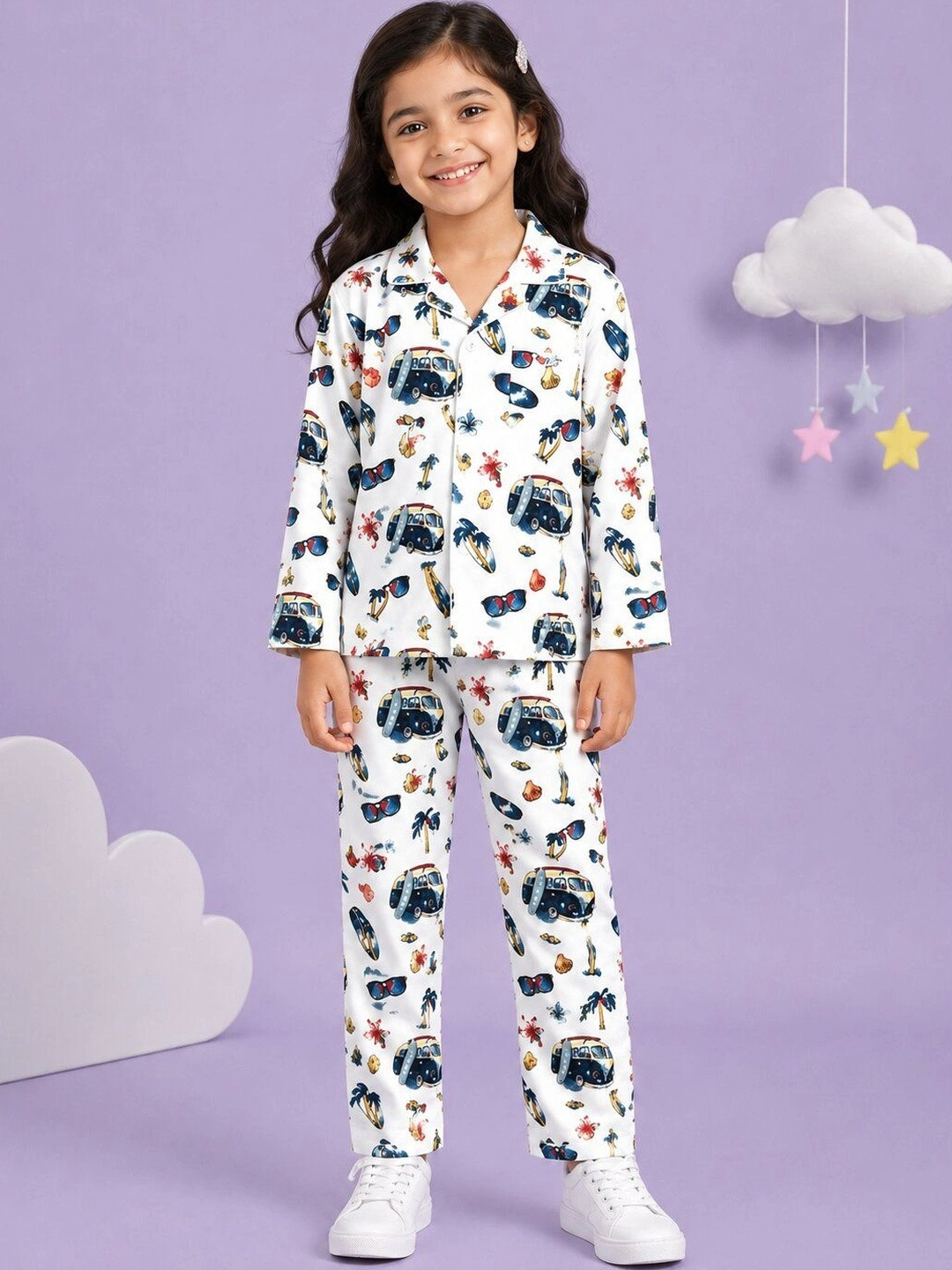 THE WEAVERS SHOP BY RAAVI Girls Printed Night suit