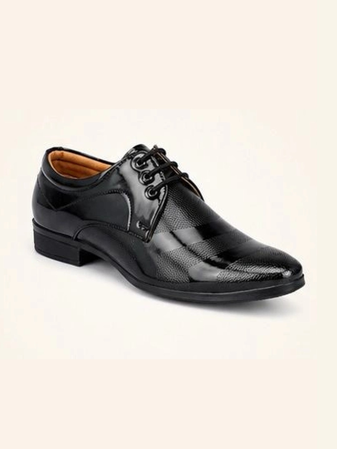 DESTA Men Textured Pointed Toe Lace-Ups Formal Derbys Shoes