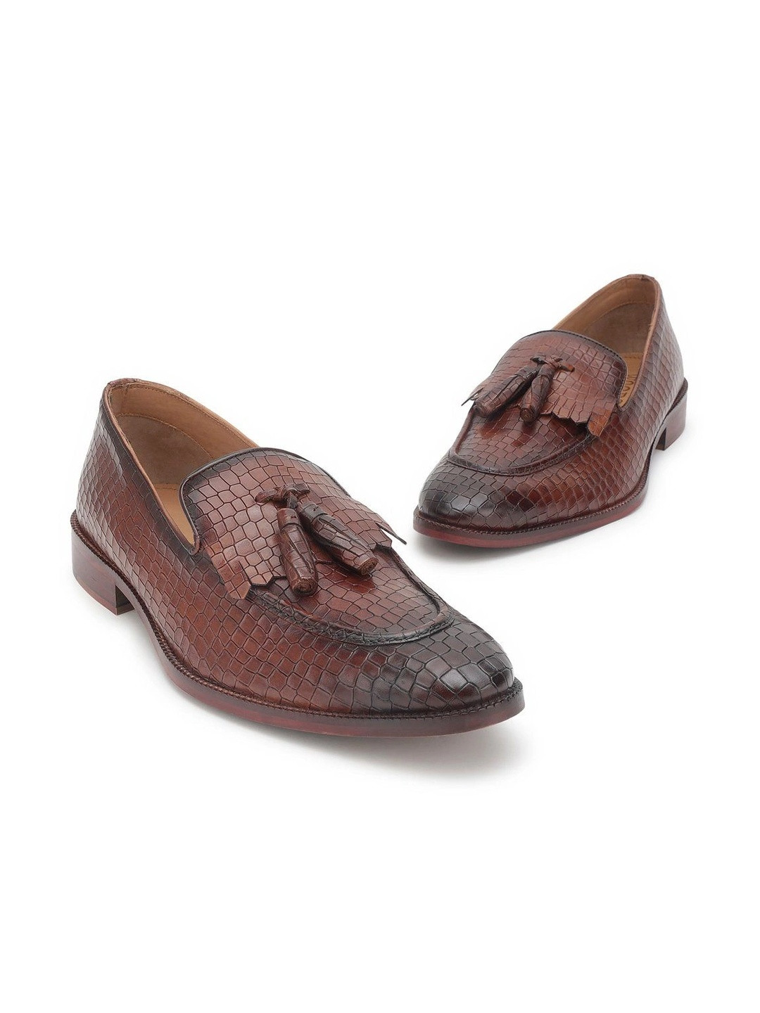 Woods Men Leather Round Toe Slip-On Formal Loafers Shoes