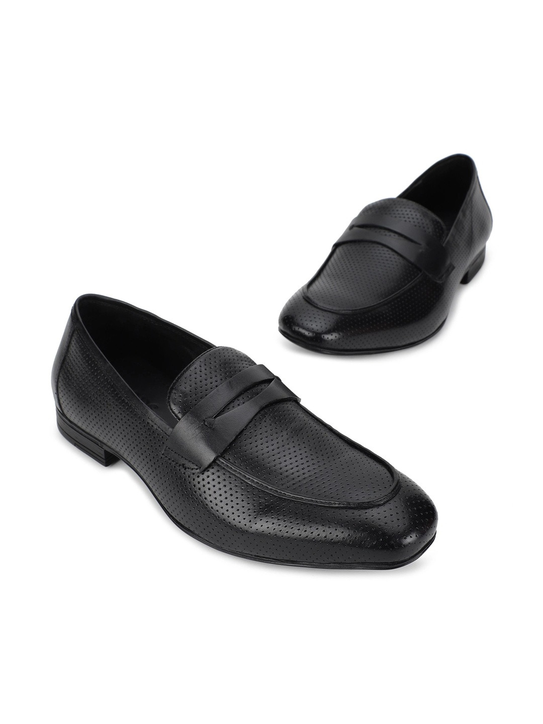 Woods Men Leather Round Toe Slip-On Formal Loafers Shoes