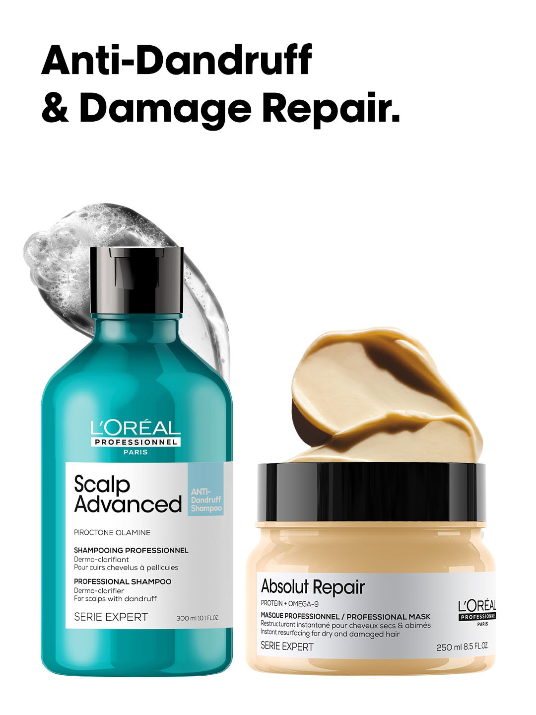 LOreal Professionnel Set of Serie Expert Anti-Dandruff Shampoo + Absolut Repair Mask