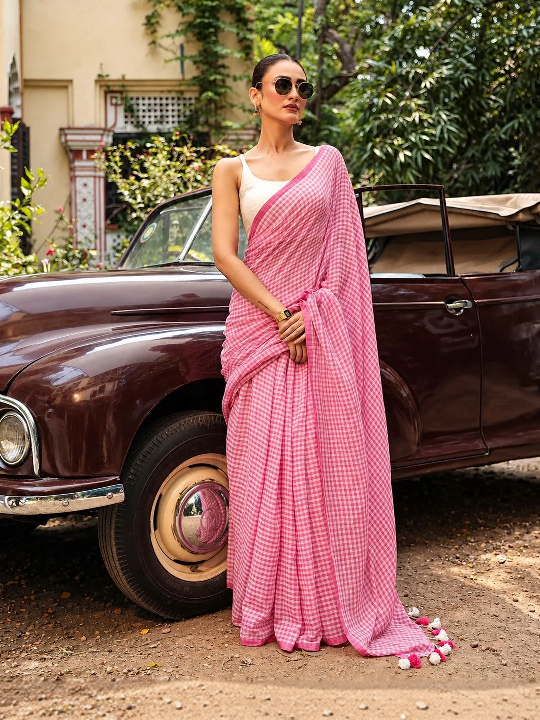ALMAARI FASHION Women Pure Cotton Khadi Saree