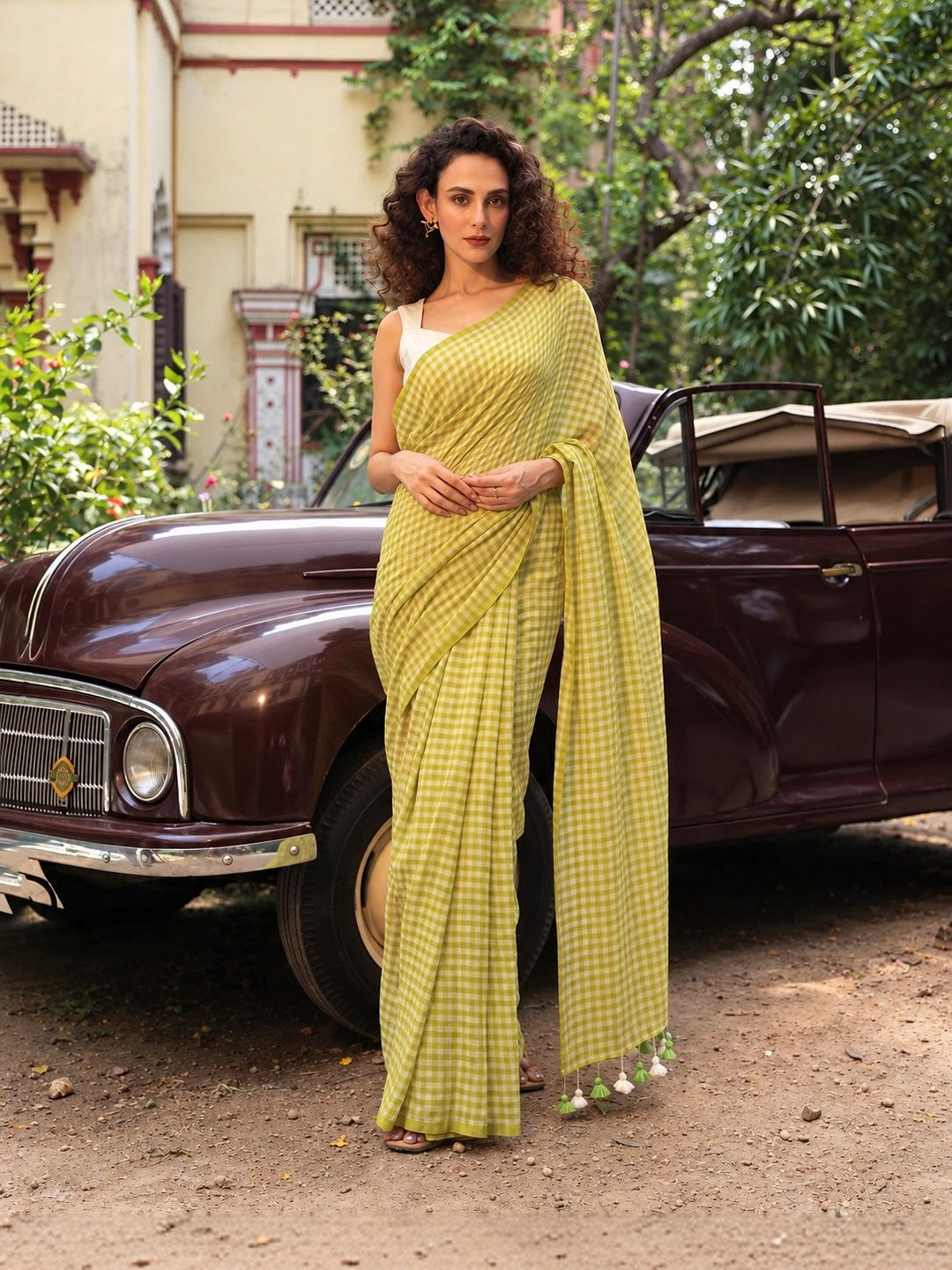 ALMAARI FASHION Floral Pure Cotton Designer Khadi Saree