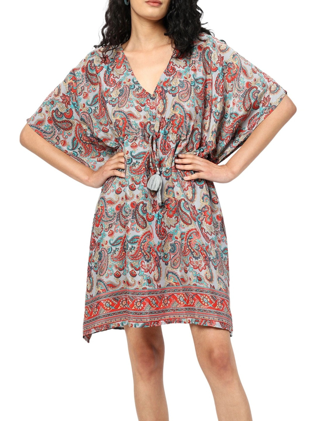 GALE GIRLS Printed Batwing Sleeve Kaftan Dress