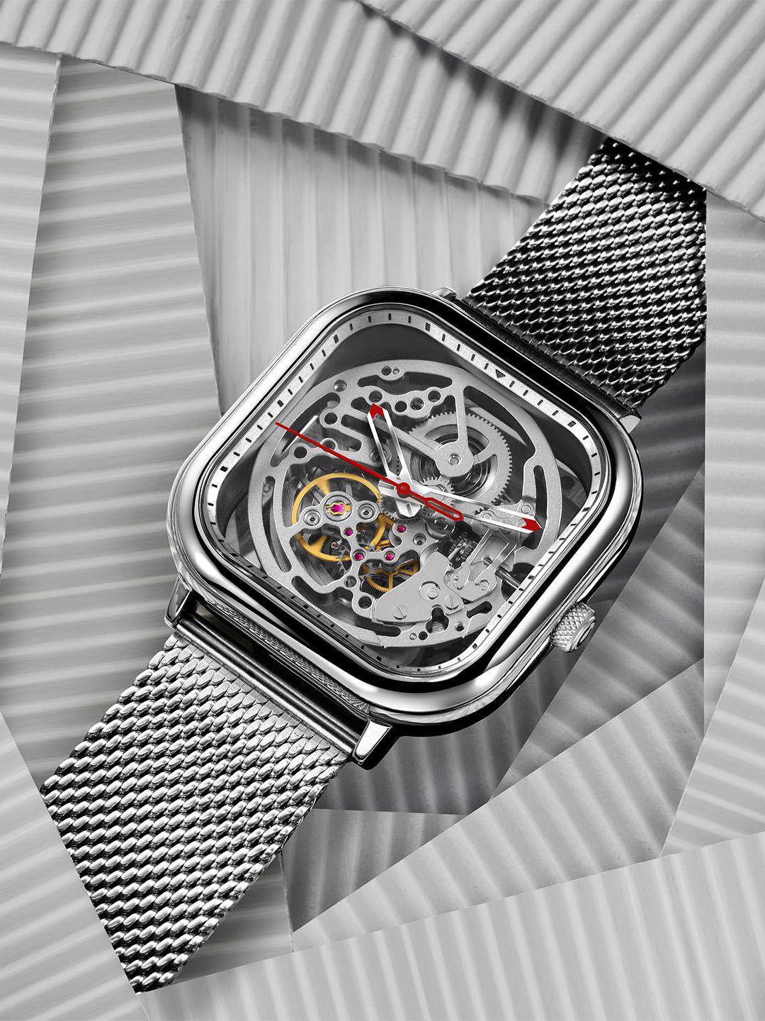 CIGA Design Men Dial & Stainless Steel Straps Analogue Automatic Motion Powered Watch