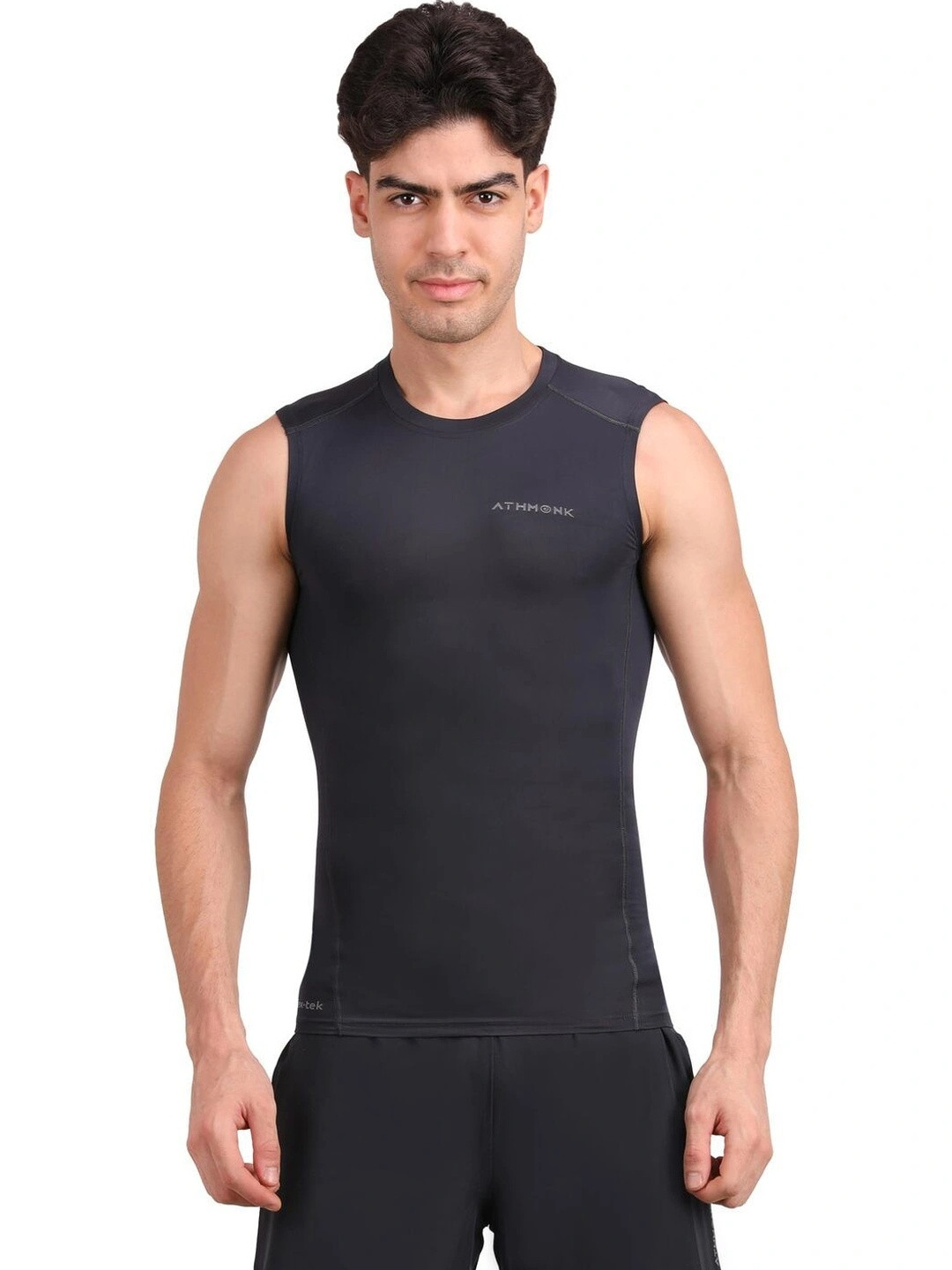 Athmonk Men Compression Body Shaper Gym T- Shirt Vest Tank