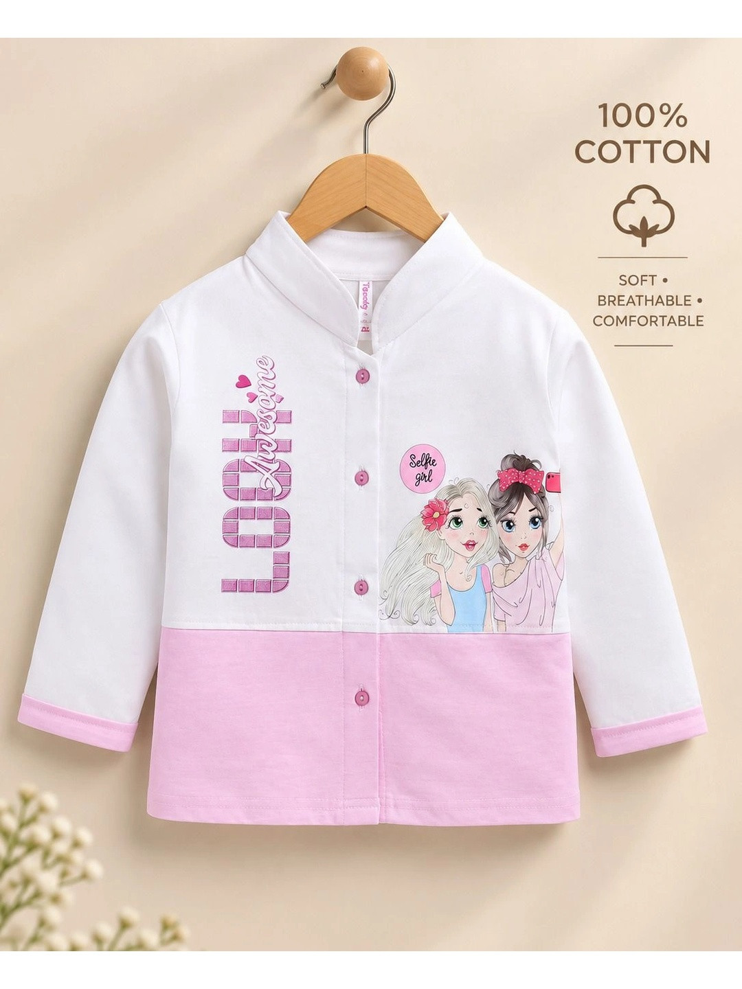 Toonyport Girls Colourblocked Casual Shirt