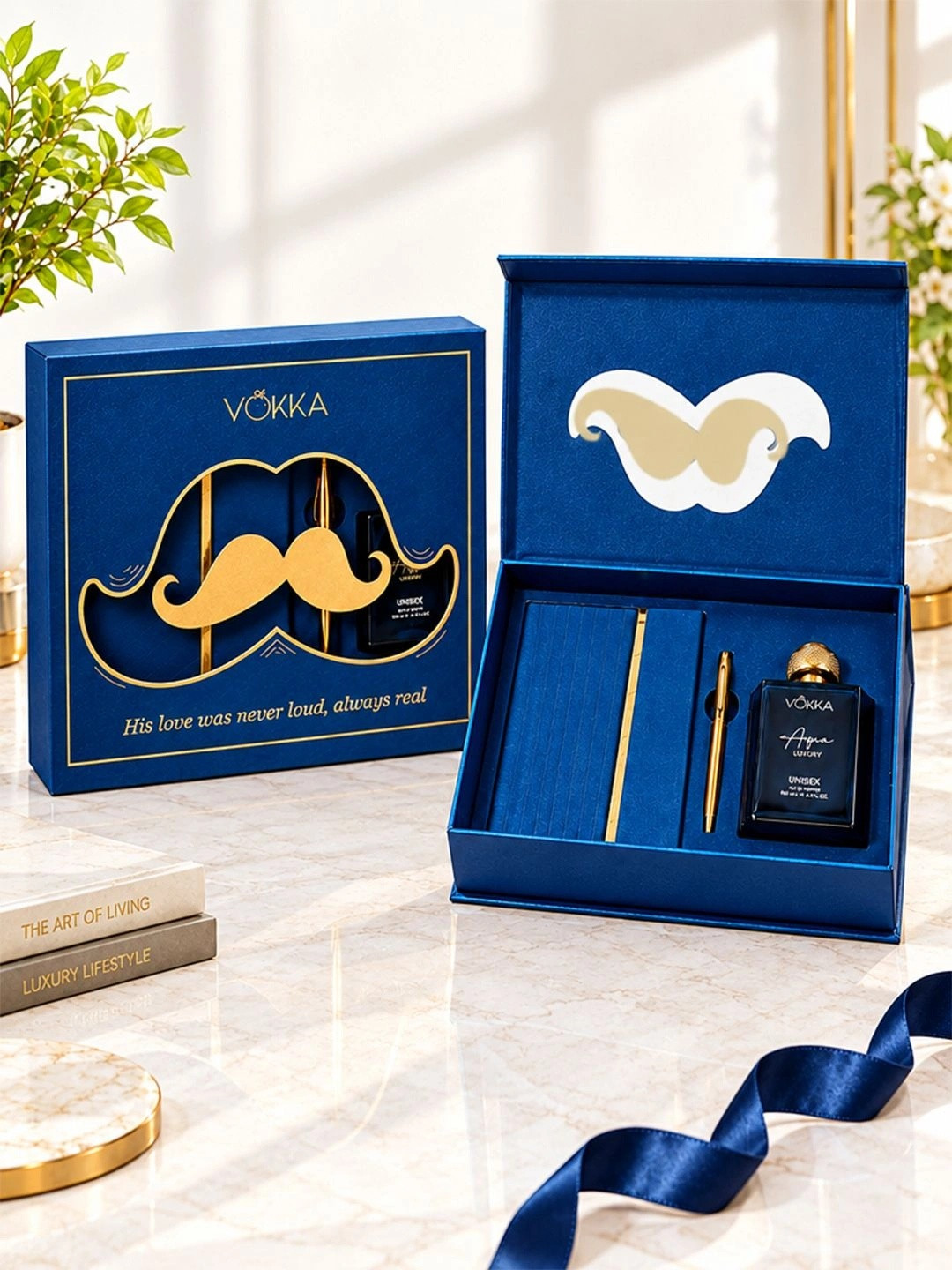 VOKKA Aqua Luxury Perfume 100ml & Metal Pen & Notebook Gift Set