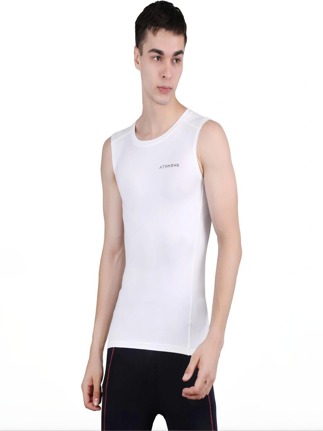 Athmonk Men Compression Body Shaper Gym T- Shirt Vest Tank