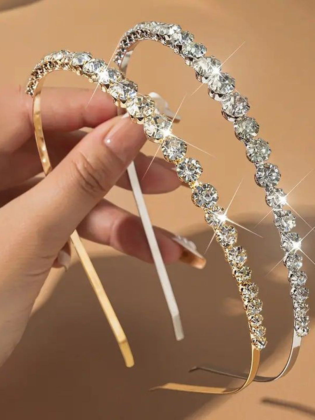 JEWILLEY Women Set of 2 Embellished Hairband