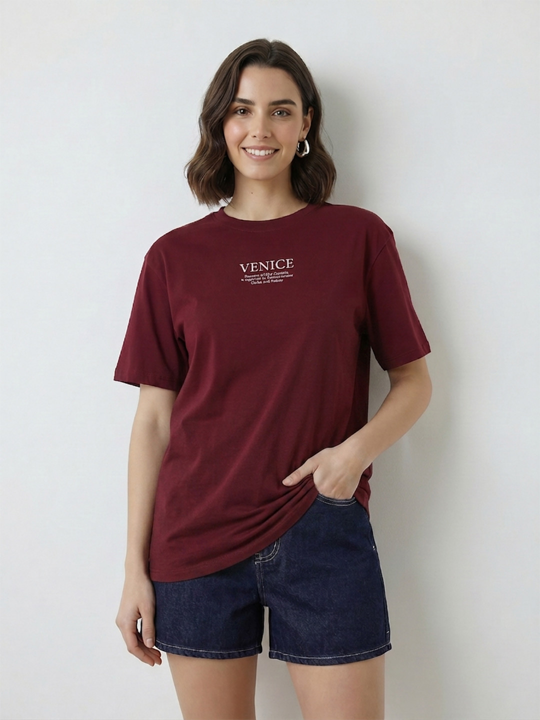Mast & Harbour Photographic Printed Relaxed Fit Pure Cotton Tshirt
