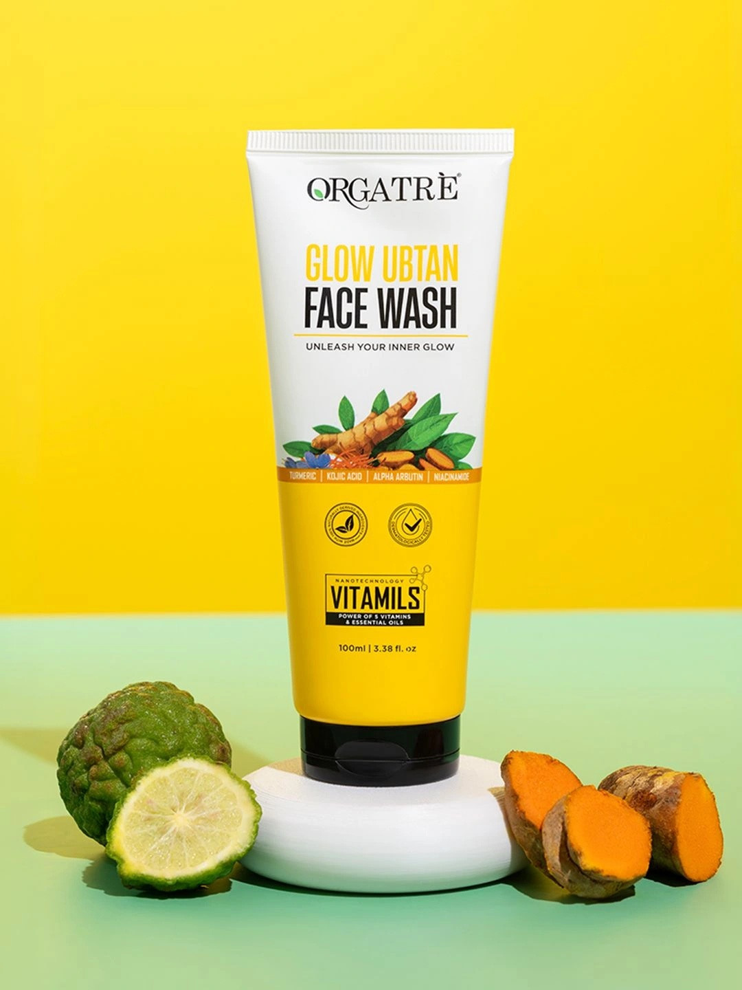 Orgatre Glow Ubtan Face Wash With Kojic Acid & Niacinamide - 100ml