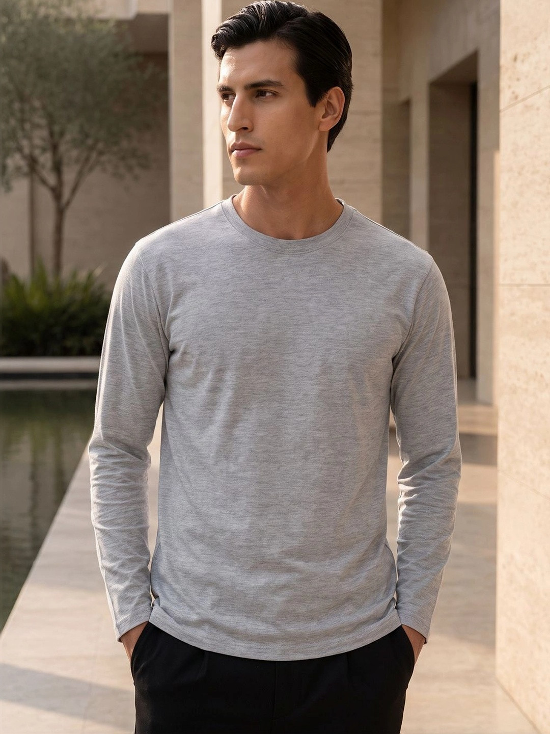 XYXX Cotton Round Neck Long Sleeves T-shirt