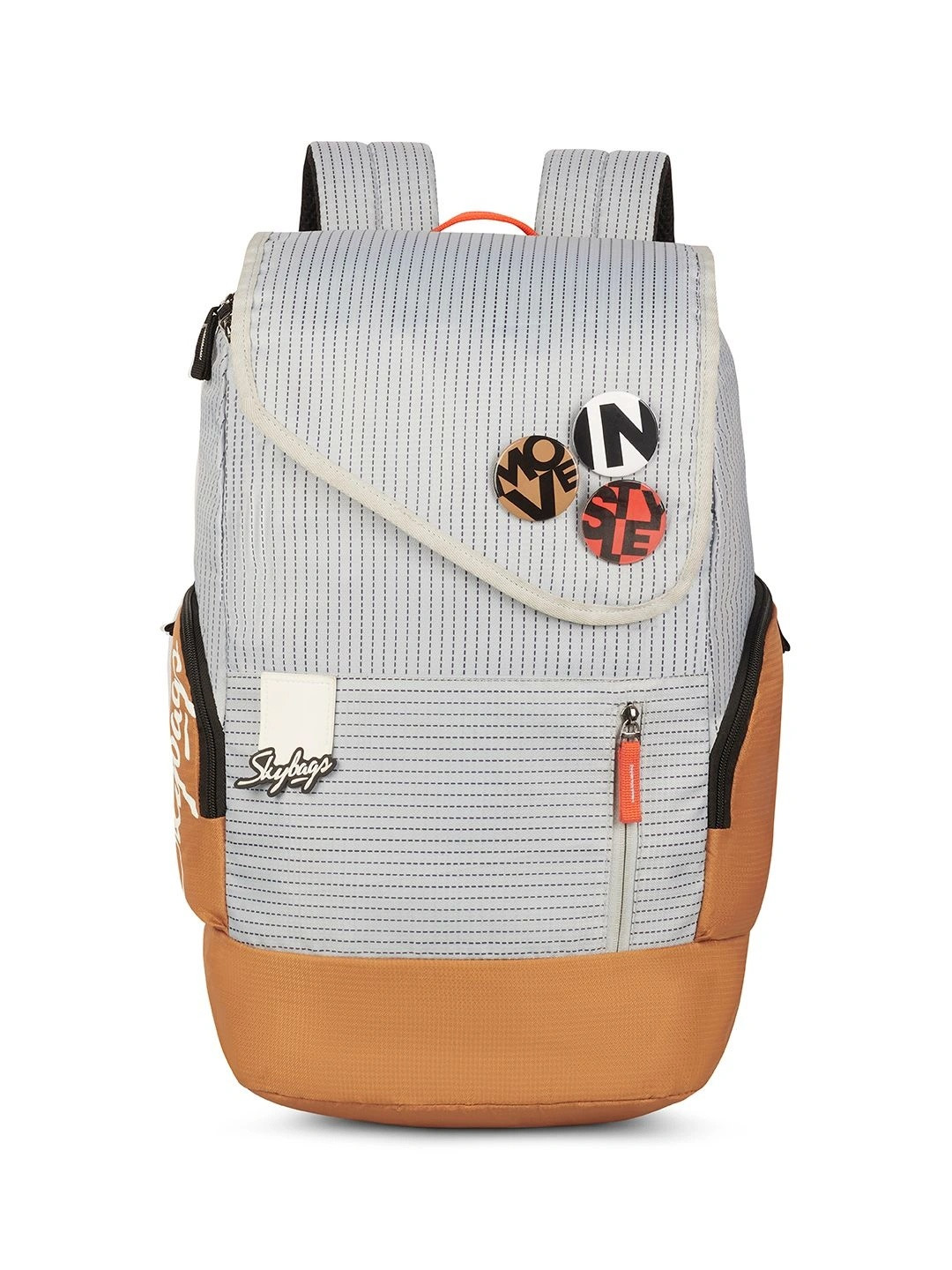 Skybags Unisex Grad Pro Brown & Grey 16 Inch Laptop Backpack with 1 Main Compartment - 25L