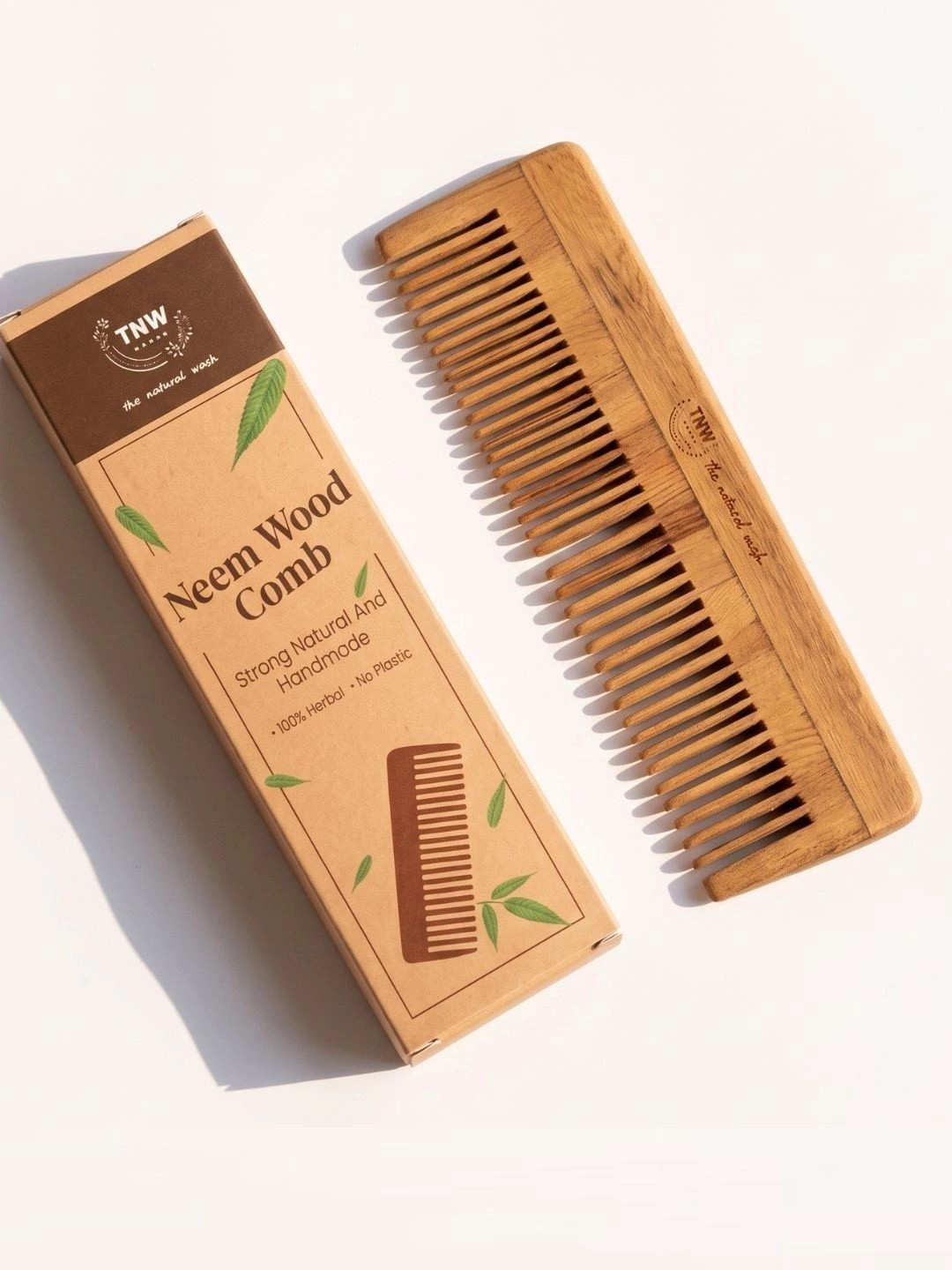 TNW the natural wash Handmade Neem Wood Anti-Dandruff Comb For Men & Women